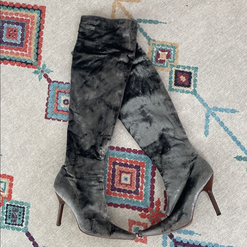 Gucci Velvet Over the knee boots